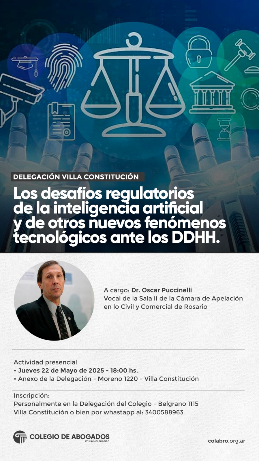 Los desafios regulatorios de la inteligencia artificial y de otros nuevos fenómenos tecnológicos ante los DDHH - 22/05/2025